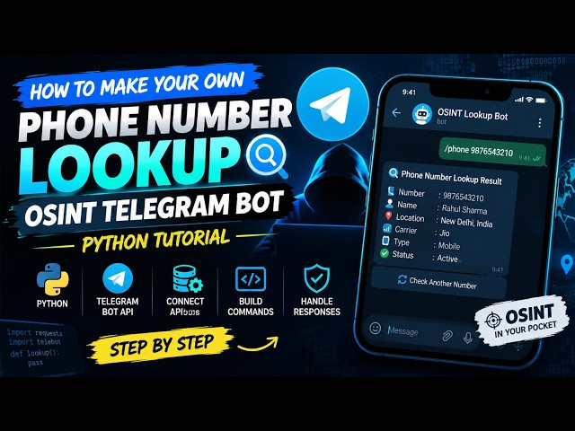 How to Make Your Own OSINT Telegram Bot | Python Tutorial 🔎🤖