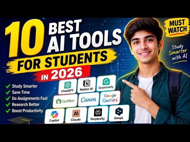 10 Best AI Tools for Students in 2026 #aitools  #aitoolsforstudents #aitechnology 