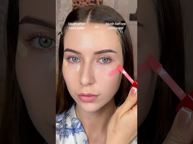 which side is better? 🫶🏻 #concealer #blush #beautytips #makeuphacks #makeuptutorial