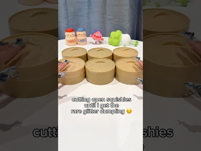 no dumplings were spared 😈 mystery dumpling squishy unboxing #asmr #satisfying #fail #squishies