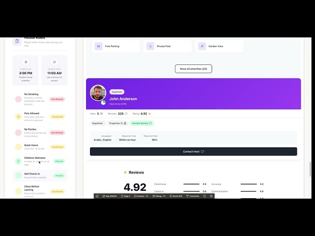 Building a modern Airbnb-style property booking interface using Oracle APEX Template Component