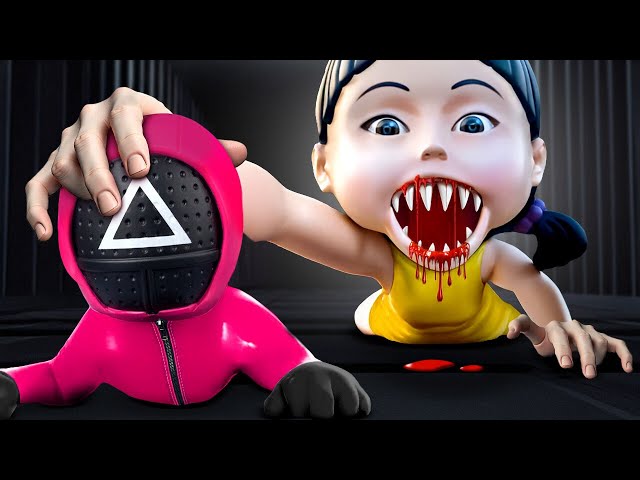 Help! 😱 Young-hee is After Me! 🏃‍♂️💨 DIY Squid Game Diorama & Creepy Dolls 🦑👁️