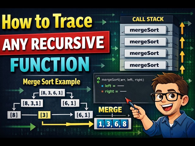How to Trace Any Recursive Function | Merge Sort Example