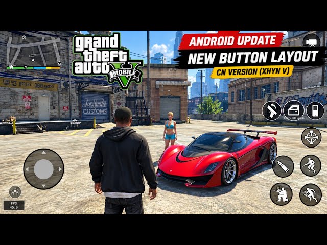 Real GTA 5 Mobile Port Android Update | New Button Layout | CN Version (XHYN V)