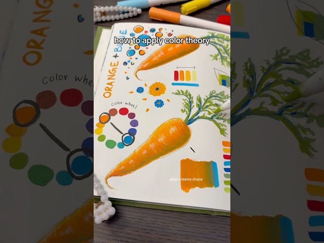 Learn color theory in 60s 🥕acrylic marker tutorial #arttutorial #colortheory #coloring #art