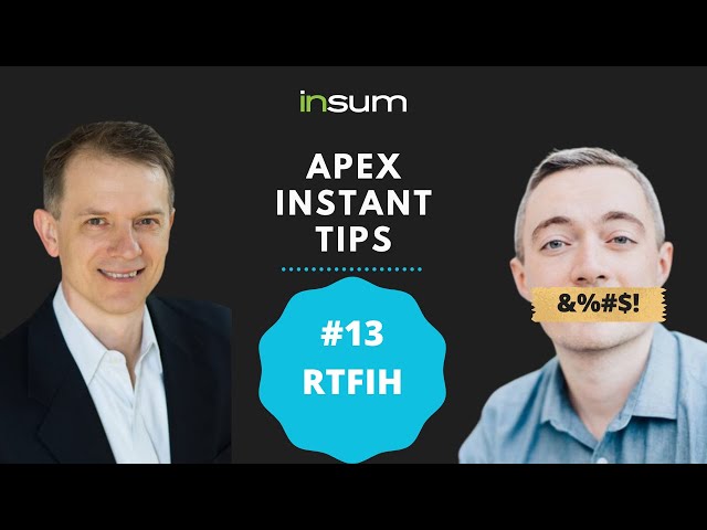 APEX INstant Tips #13: Oracle APEX Built In Inline Help (RTFIH)