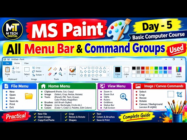 Ms print all  menu bar & command  group used day -5