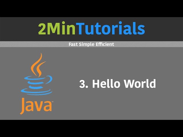 Java Tutorials For Beginners In 2 Minutes - 3 - Hello World