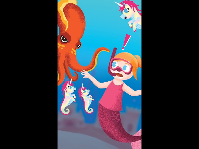 MERMAiD DANCE TEACHER!! Adley and her Seahorse-icorns are surprised by the sneaky Kraken #shorts