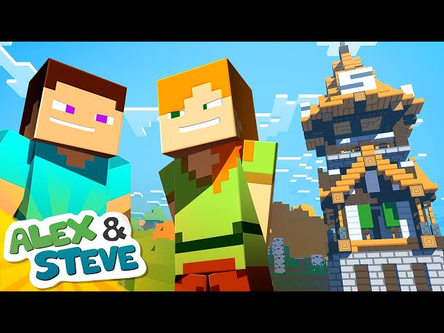 BUILD BATTLE - Alex and Steve Life (Minecraft Animation)