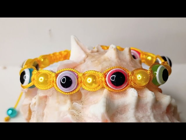 Evil Eye Bracelet #tutorial #macrame