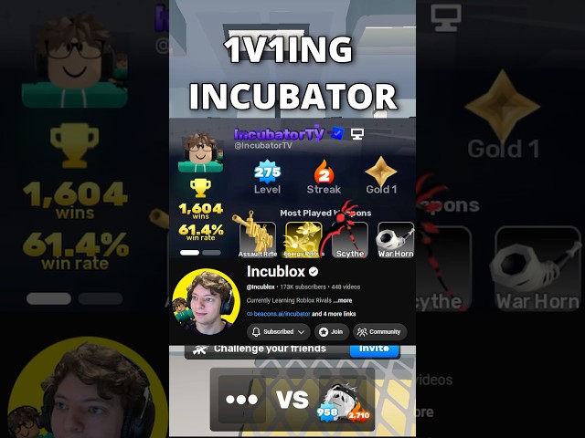 1v1ing Incubator #roblox #robloxpvp #gaming #robloxrivals #shorts