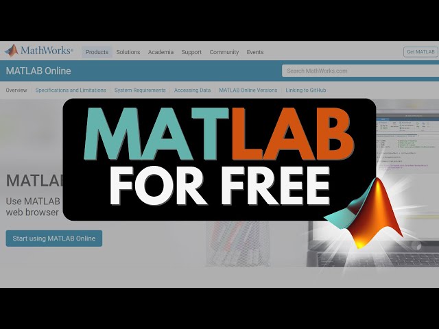 Use MATLAB Online for FREE