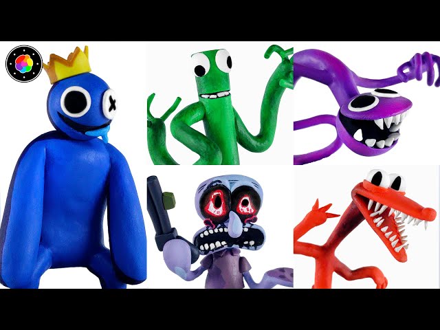 CREATING ALL FNF MODS (Rainbow Friends: Blue, Green, Squidward) Clay #18 | PlastiVerse