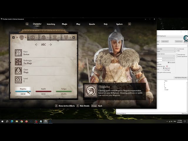 The Elder Scrolls IV Oblivion Remastered - Cheat Player Stat