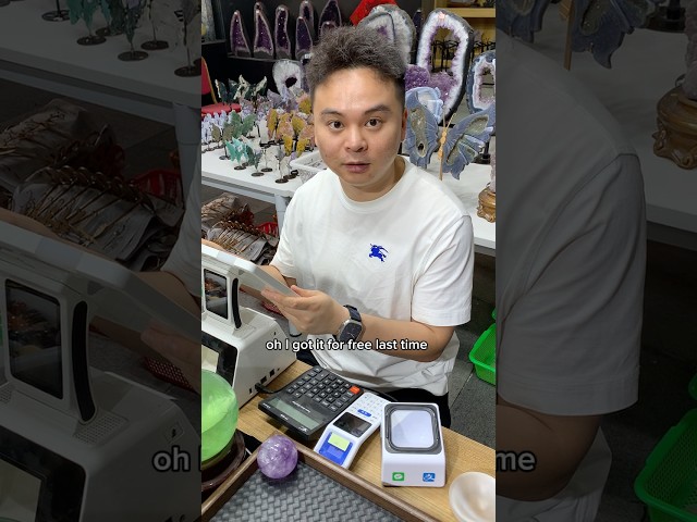 When customer say they got it for free last time… #crystalshop #funny #crystalseller