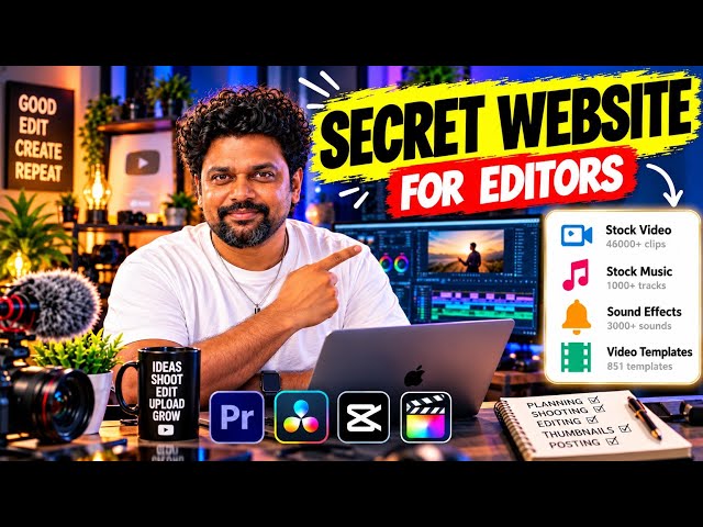 Secret Website for Video Editors & Content Creators 🔥 | Free Stock Videos, Music & SFX