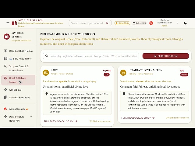 My Bible Search - daily scripture, Greek & Hebrew word studies, REST API | Ask2App