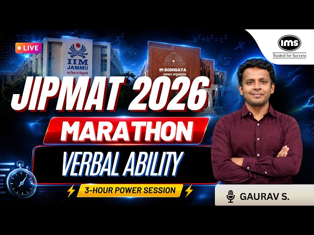 JIPMAT 2026 Verbal Ability | 3-Hour Marathon | Complete Strategy ft. Gaurav Survase
