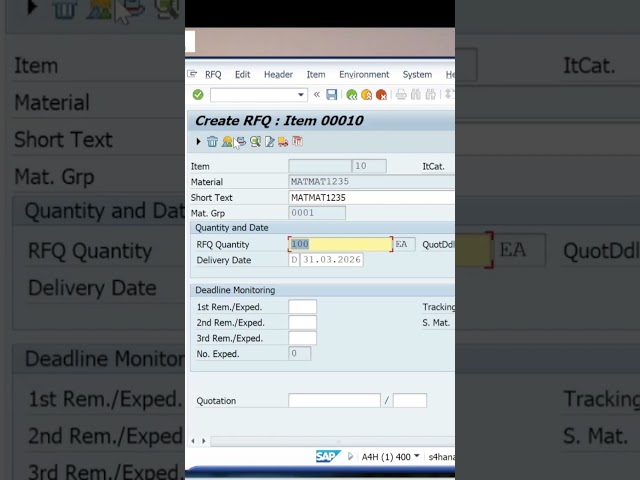 ✅️How to create RFQ in SAP