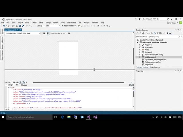(2) Get started with your first Universal Windows app