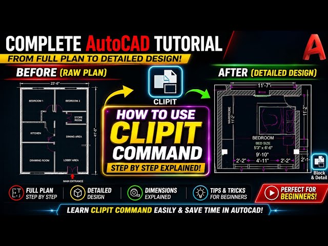 How to use Clipit Command in AutoCAD | Save Time in AutoCAD: CLIPIT Command Step-by-Step Guide 