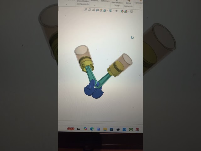 Motor en V diseñado en SolidWorks 🚗⚙️⁠
