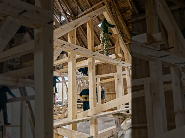 Timber framing never gets old 🪚 #woodworking #learning #handmade