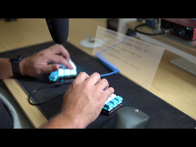 Prueba de mecanografía Corne keyboard gateron brown Keycaps PBT. ASMR.