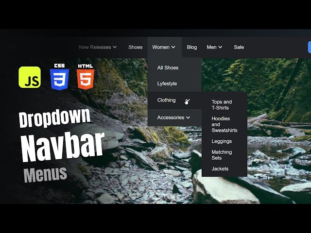 Building a Responsive Navbar with Dropdown Menus | HTML, CSS, JavaScript