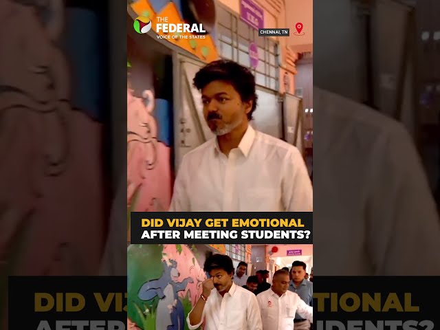 Did Vijay hold back tears after meeting school children? | #shorts