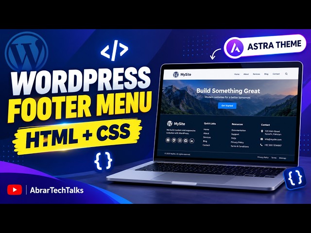 How to Create a Footer Menu in WordPress Using HTML & CSS | Astra Theme Tutorial