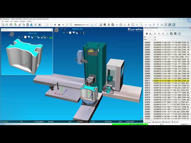 PAMA Speedmat digital twin in Eureka G-Code | G-code simulation with digital replica