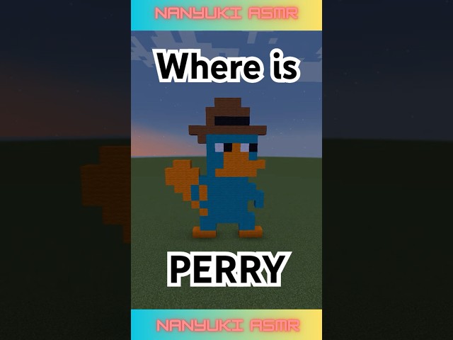 HEY, WHERE'S PERRY?!😮 Little Perry on my Minecraft ASMR Flat World😴Relax #shorts #minecraft #asmr