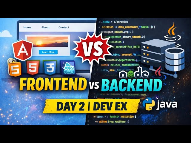 Frontend vs Backend Explained | Web Development | Day 2 | Dev Ex
