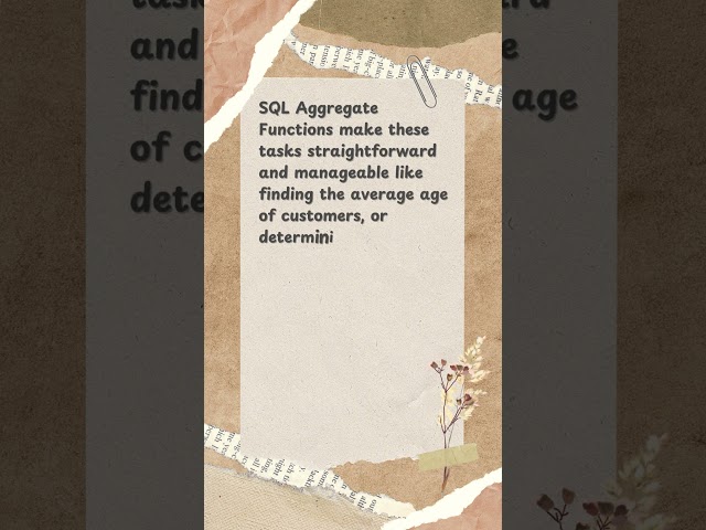 Aggregate Functions SQL