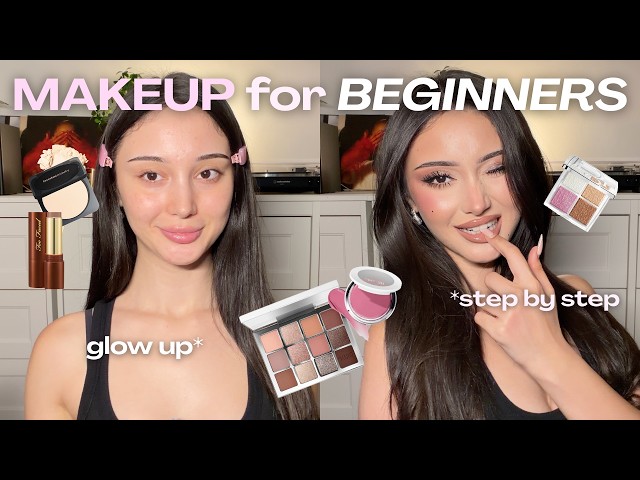 how to do makeup for beginners ♡ *DETAILED, step by step* bronzed glowy makeup *for dummies*