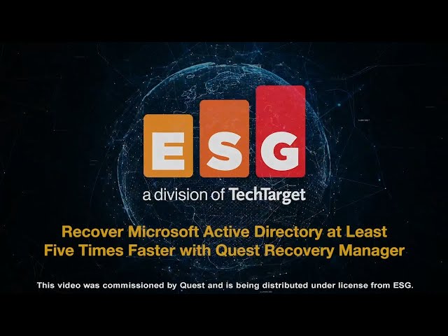 Recover Active Directory 5x Faster with Quest Recovery Manager