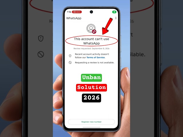 Unban Solution 2026 WhatsApp Ban Problem New 2026 || This account con't use WhatsApp | #shorts