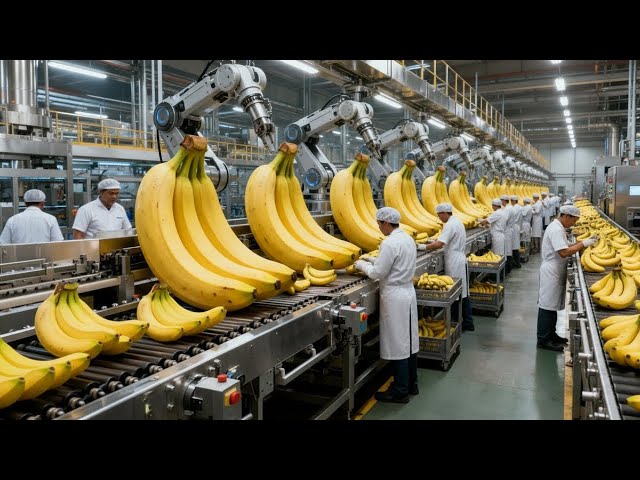 Inside a Factory From Harvest to Pack - Healthy Banana Snacks Full Process