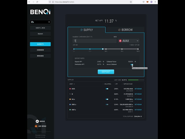 How to add collateral to BENQI