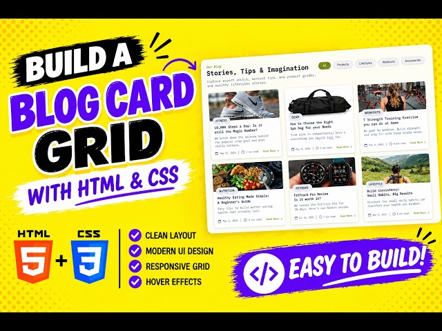 Build a Blog Card Grid with HTML & CSS