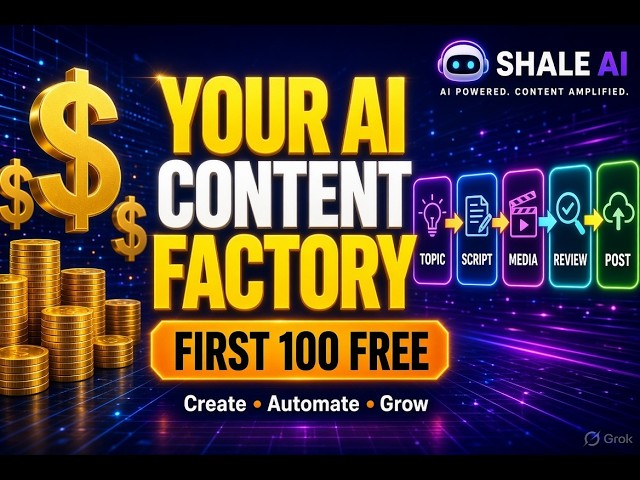 💰💰I Built an AI Content Factory for Creators!🤯 | Shale AI🚀🚀🚀