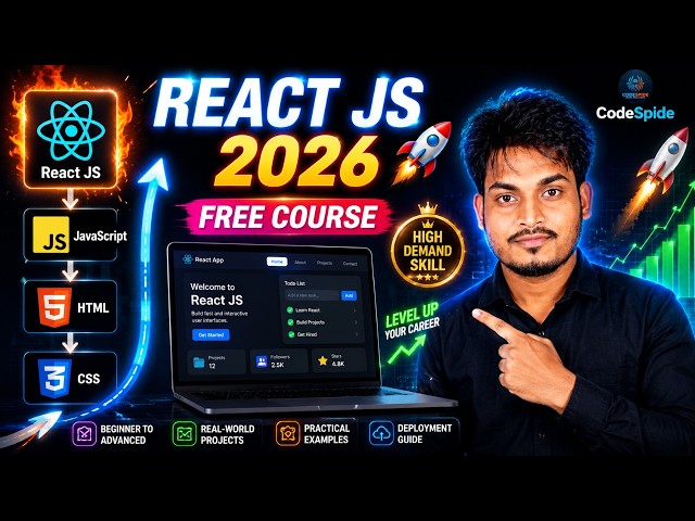 React JS Full Course 2026🚀 | Complete ReactJS Tutorial for Beginners to Advanced | Projects Included