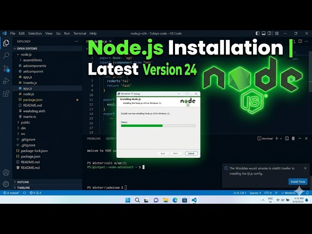 Install Node.js 24 on Windows 11 in 5 Minutes ⚡ (Latest Version Guide 2026)