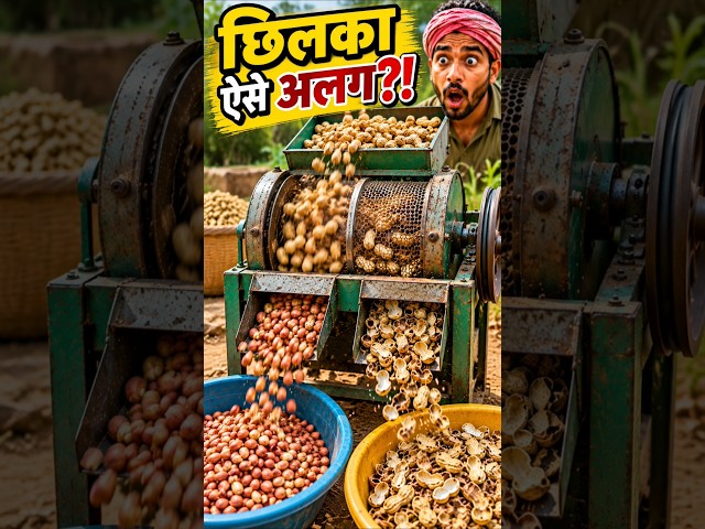 छिलका ऐसे अलग?! 🥜 ये मशीन कैसे काम करती है? 😱 #peanutmachine #farming #shorts #farmerlife #farmers