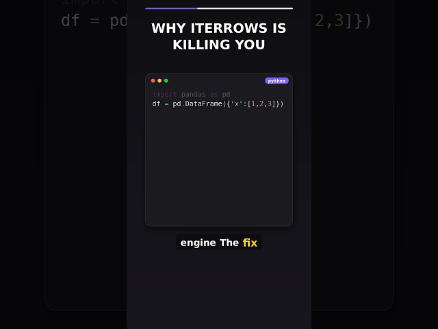 Stop Using iterrows – Faster Pandas Vectorization #python #pandas #datascience #performance