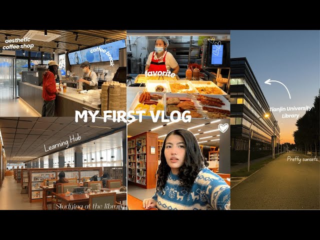 My First Vlog | A Productive Study Day at the Library | Tianjin University 🇨🇳