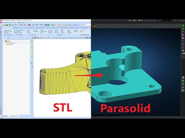 How to convert an STL file to Parasolid (solid geometry)