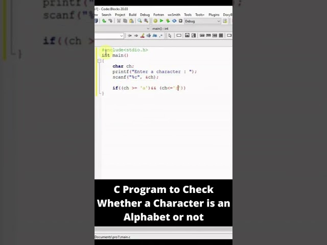 C Program to check whether a character is an alphabet or not #shorts #cprogramexamples